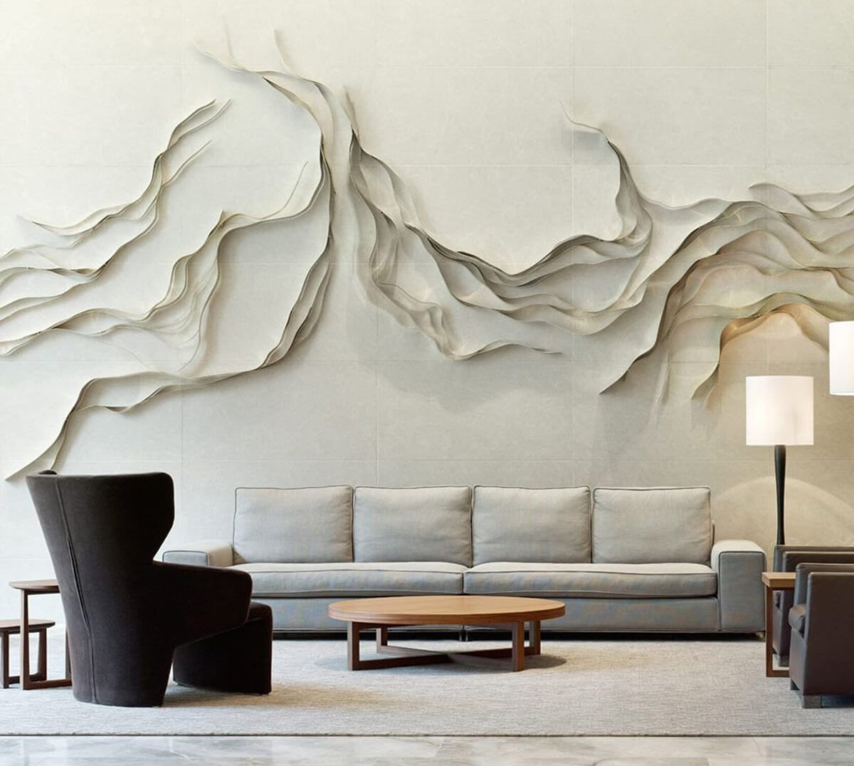 Скульптурний Detal Dekoracyjny ścienny барельєф w nowoczesnym интер'єрах. Minimalizm 2026: Subtelny detal.