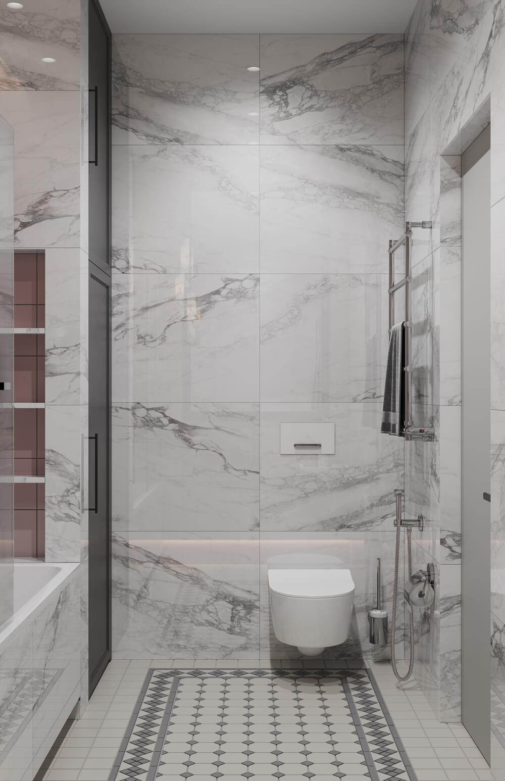 Biuro z widokiem Organizacja miejsca do pracy przy oknie w mieszkaniu 100m2: duże biurko, wygodne krzesło.