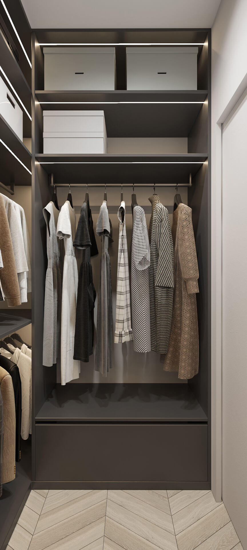 Nowoczesny design Stylowe wnętrze mieszkania 100m2 z elementami nowoczesnego designu.