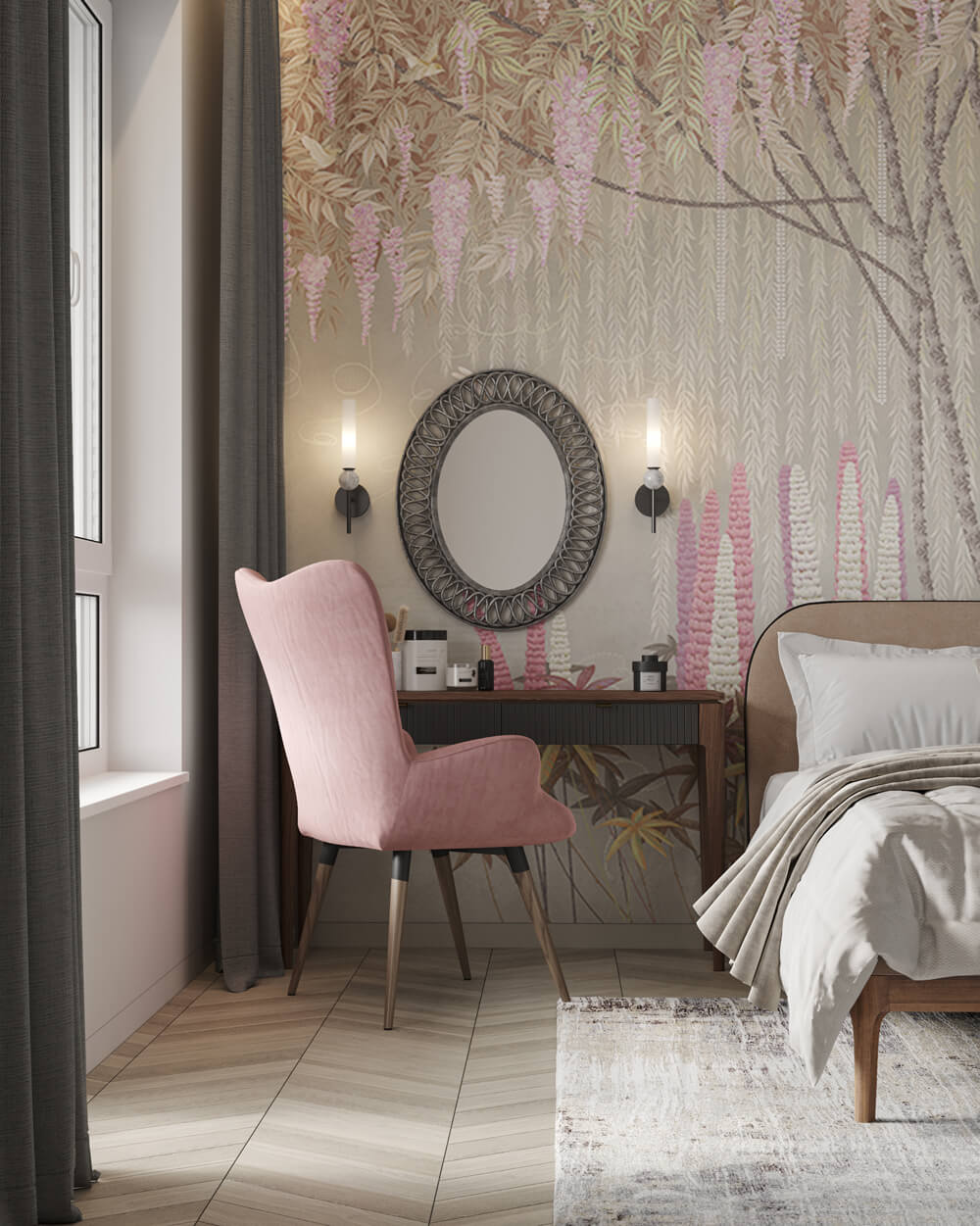 Marmurowa łazienka Stylowa łazienka w 100m2 mieszkaniu z płytkami imitującymi marmur i nowoczesną armaturą.