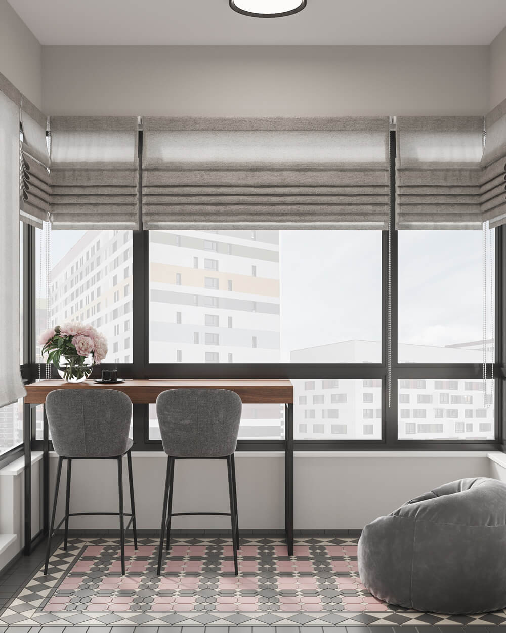 Minimalistyczna kuchnia Minimalistyczna kuchnia w 100m2 mieszkaniu z nowoczesną wyspą i szafkami.