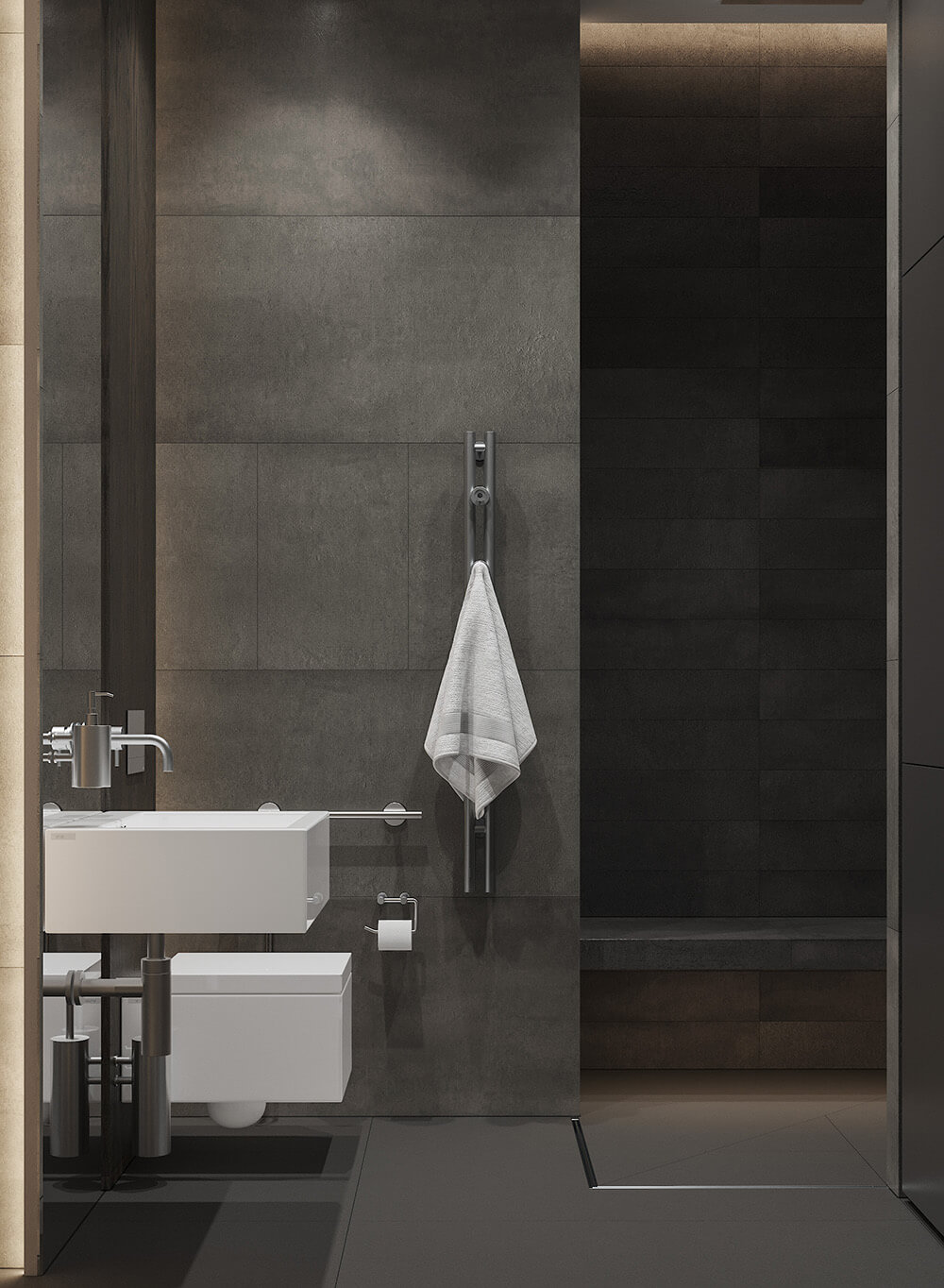 Szklane drzwi prysznicowe Stylowa łazienka z prysznicem bez brodzika i szklanymi drzwiami – inspiracja 2026.