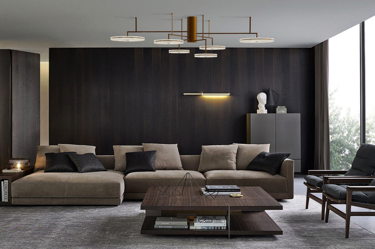 Strefa TV w salonie Strefa relaksu w nowoczesnym salonie z miejscem do oglądania telewizji.