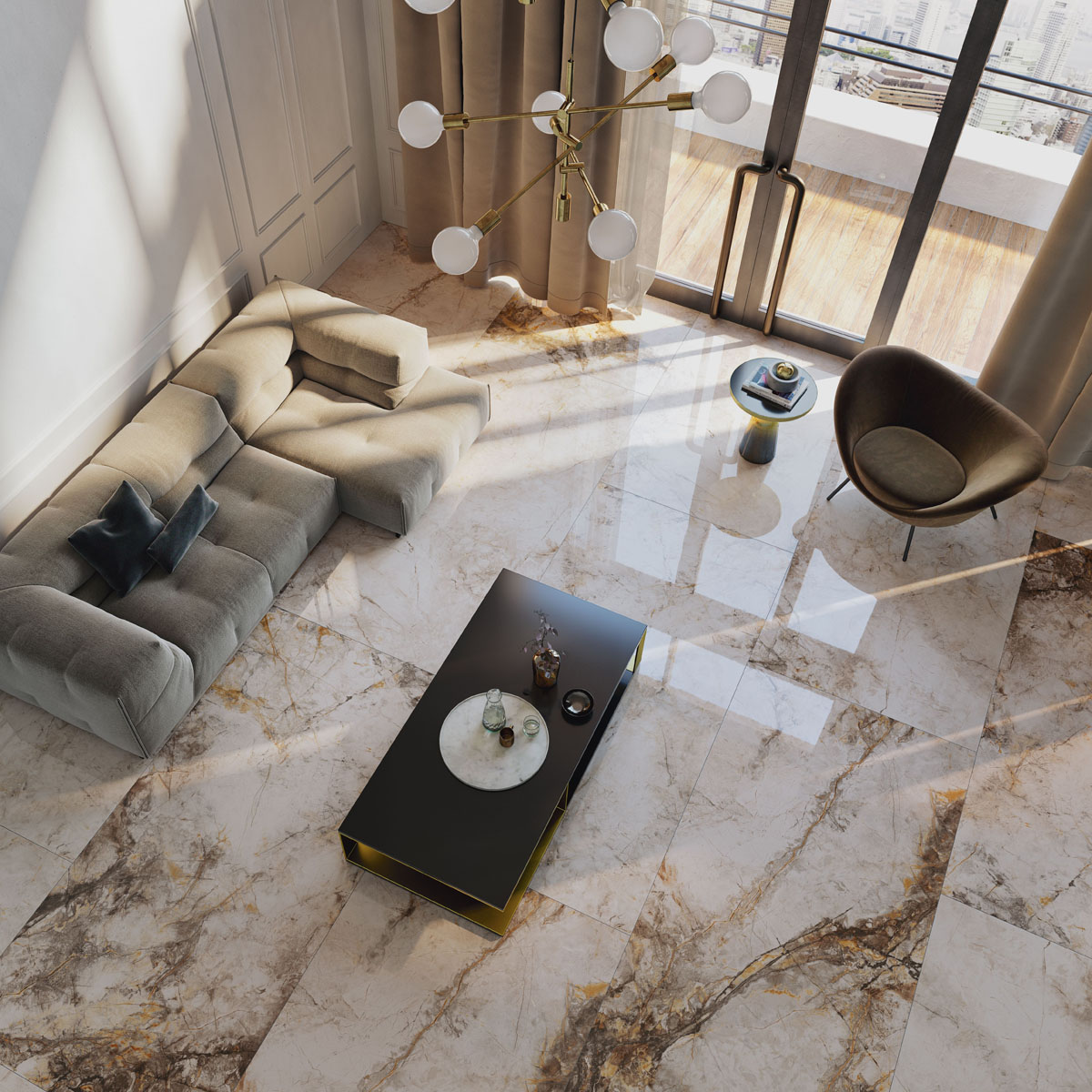 Elegancja z marmurem Marmur we wnętrzach 2026: Elegancki интер'ер z marmurowymi akcentami i stylowym oświetleniem.