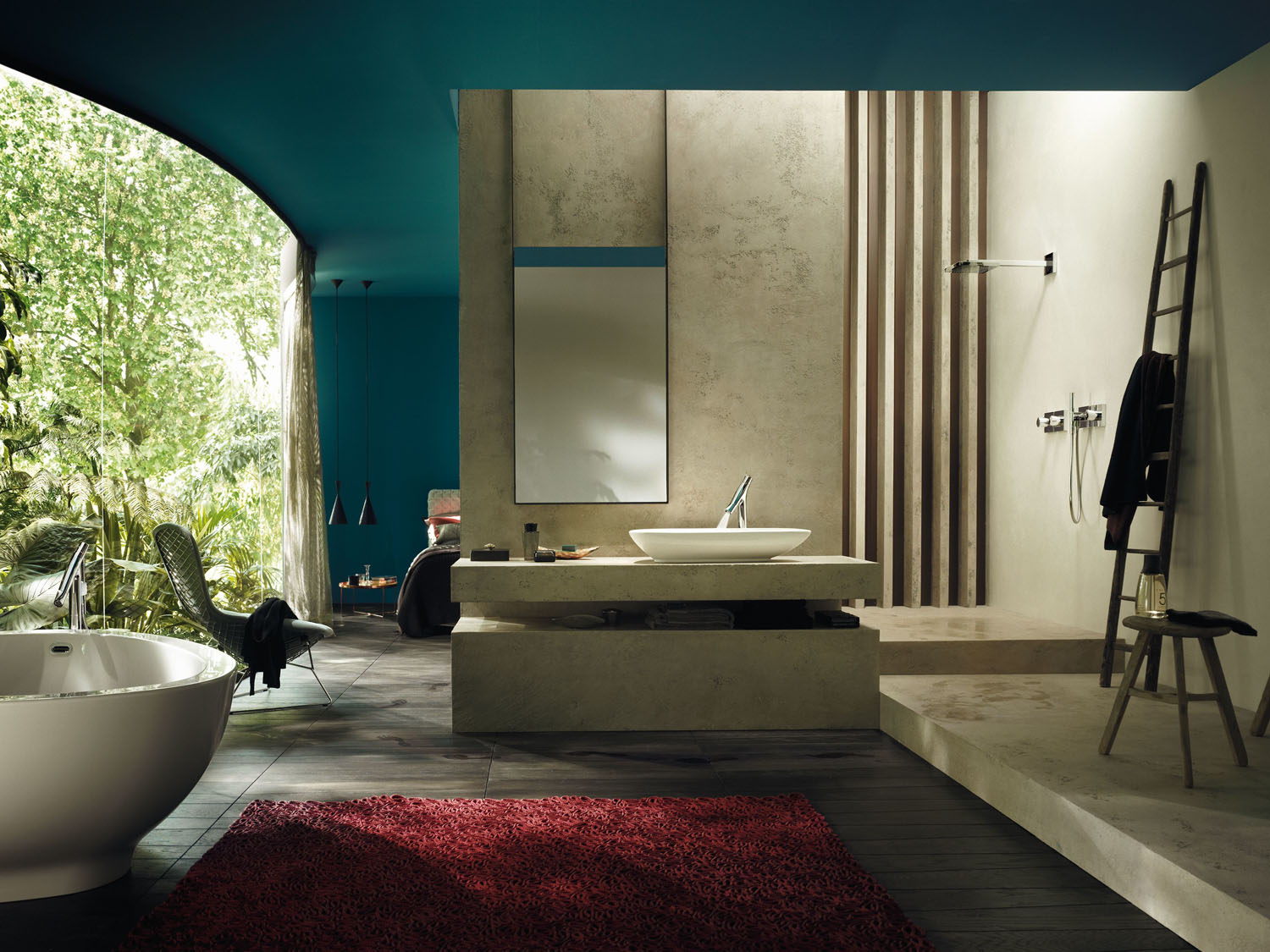 Styl i harmonia Spójna aranżacja łazienki 2026: umywalka, toaleta i baterie w jednym stylu.