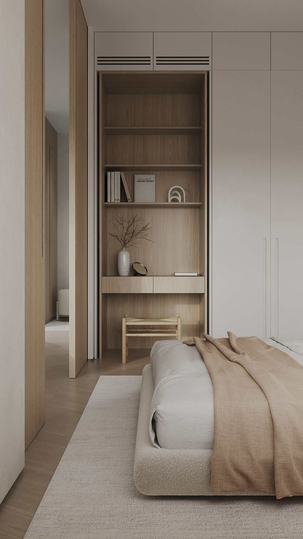 Salon w kremie Kremowy salon: przytulne wnętrze z elementami stylu skandynawskiego i naturalnymi materiałami.