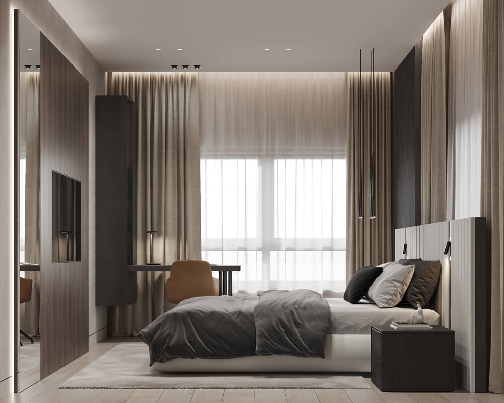 Relaks z technologią Design męskiego mieszkania: strefa relaksu z dużym telewizorem, nowoczesne technologie 2026.