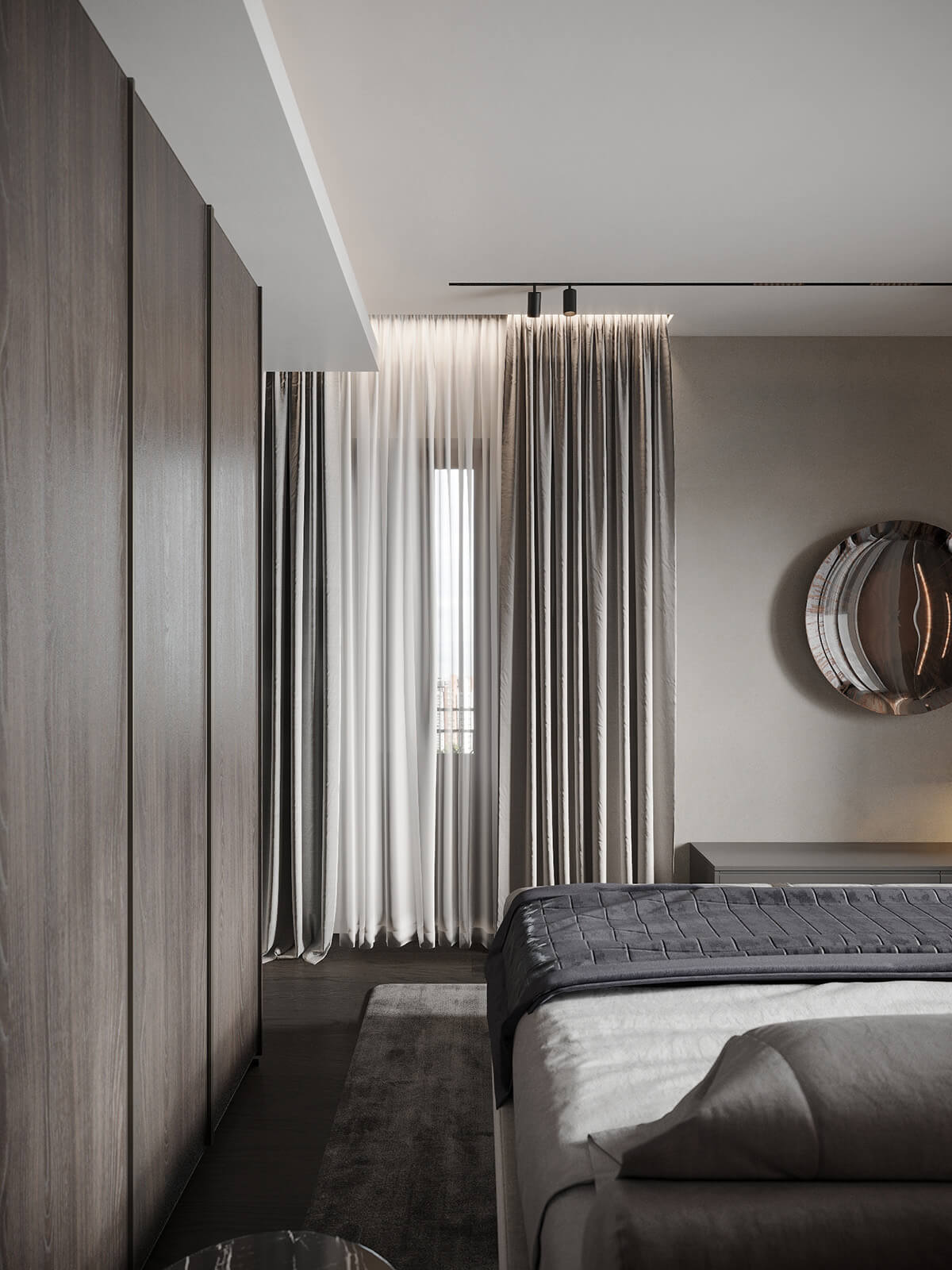 Oaza spokoju Przytulna prywatna strefa relaksu w mieszkaniu z roślinami i miękkim oświetleniem.