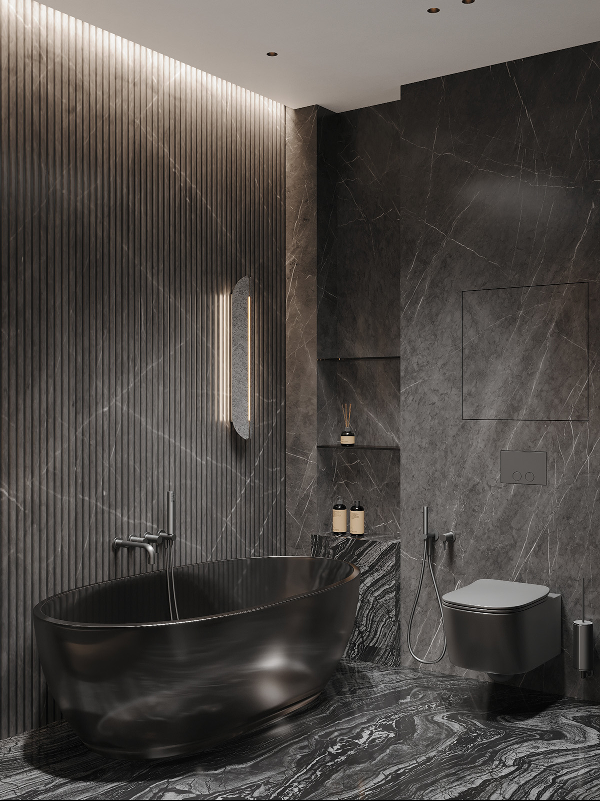 Funkcjonalność i estetyka Funkcjonalny i estetyczny design prywatnej strefy w mieszkaniu.