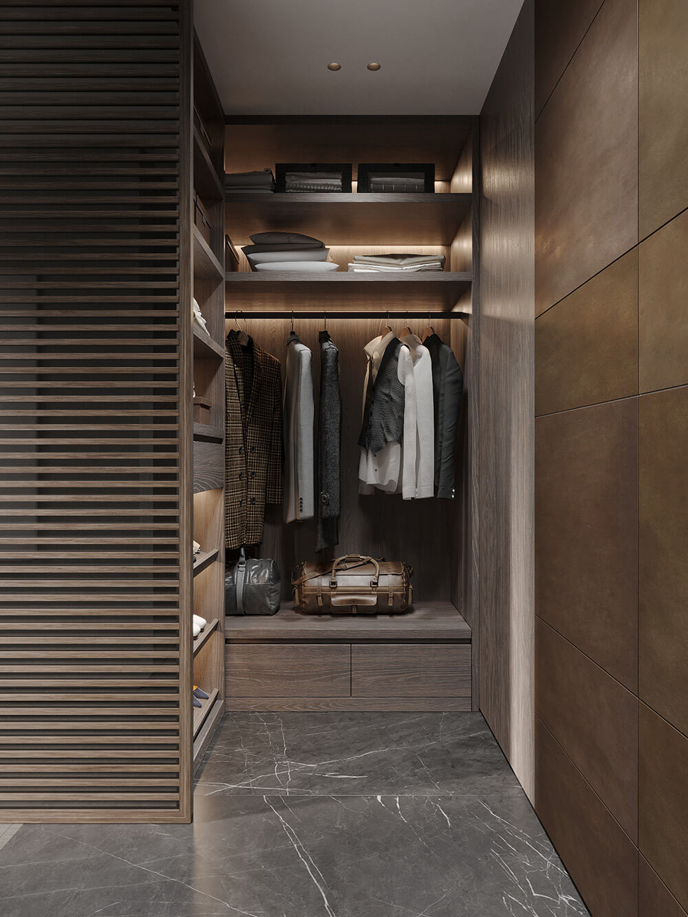 Kreatywne przechowywanie Kreatywne otwarte półki z nietypowymi półkami na książki i dekoracje.