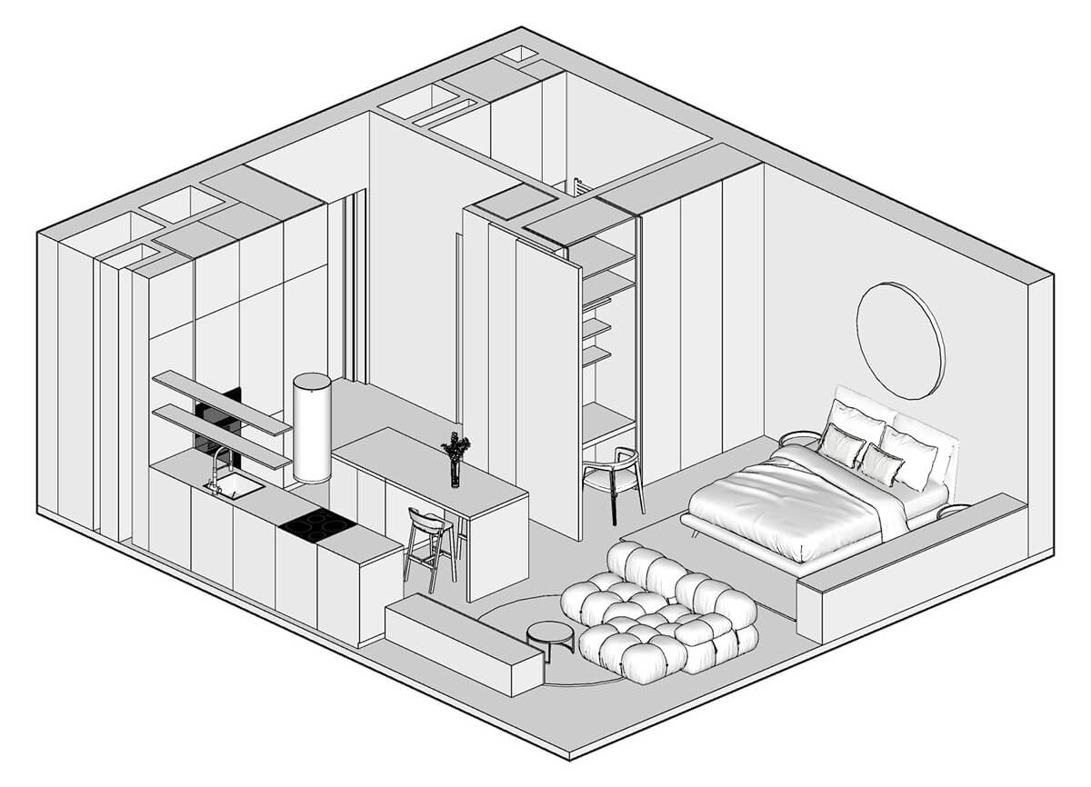 Przebudowa: Garderoba Funkcjonalna garderoba po przebudowie mieszkania w nowym budownictwie w 2026.