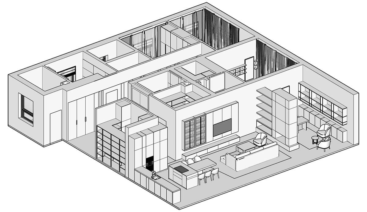 Przebudowa: Kuchnia z barkiem Duża kuchnia z salonem i barkiem po przebudowie w nowym budownictwie 2026.