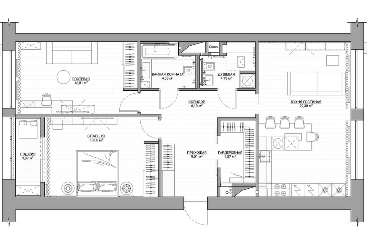 Przebudowa: Nowoczesny salon Nowoczesny salon po przebudowie mieszkania: funkcjonalna aranżacja przestrzeni w 2026 roku.