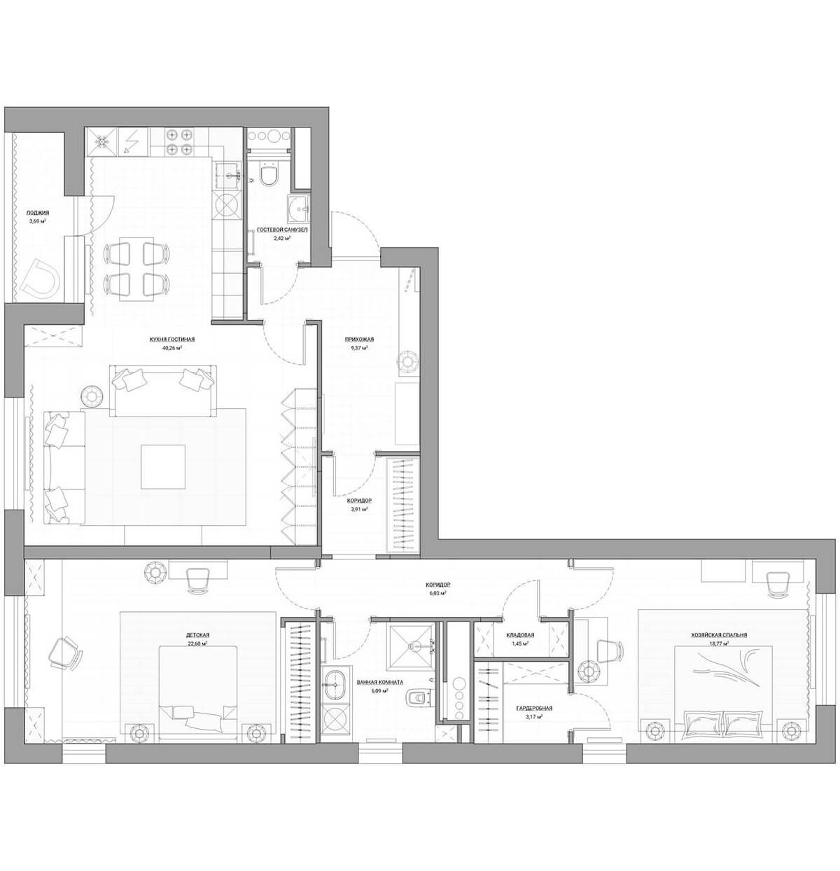 Nowoczesny design wnętrz Design wnętrza po przebudowie w 2026: nowoczesne trendy i funkcjonalność nietypowego układu.