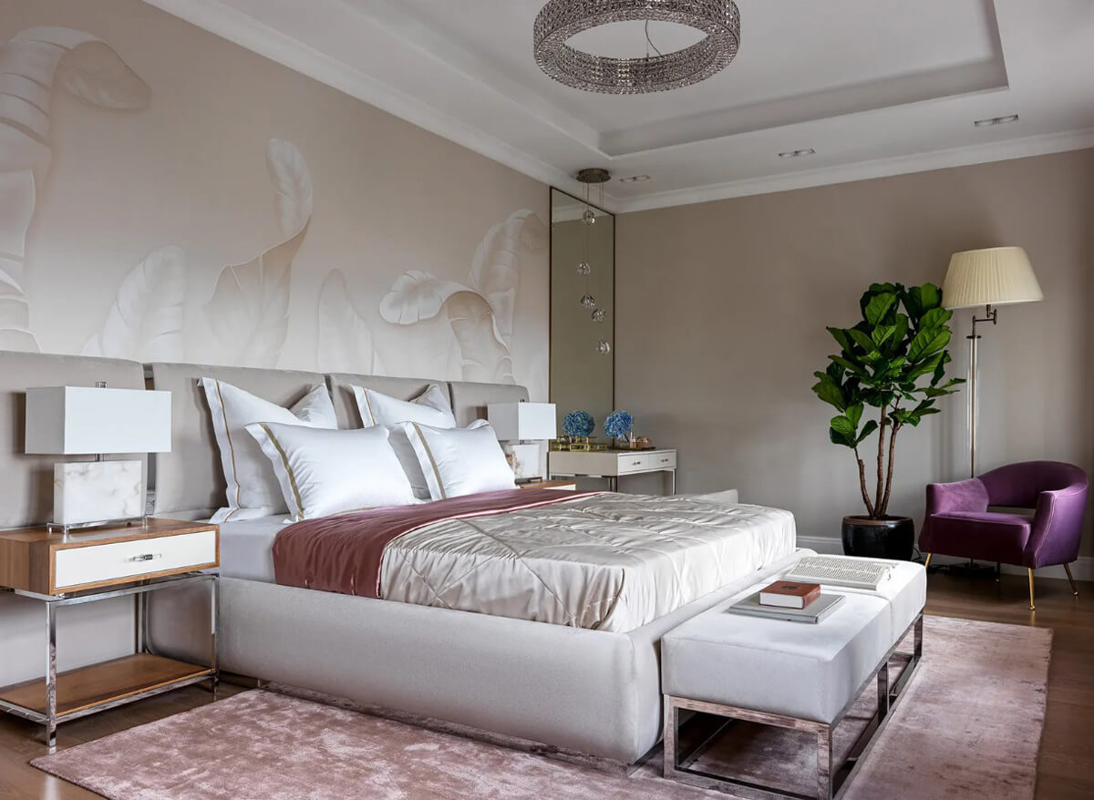 Elegancka narzuta w sypialni Stylowa narzuta na łóżko w sypialni dodaje komfortu i elegancji w 2026.