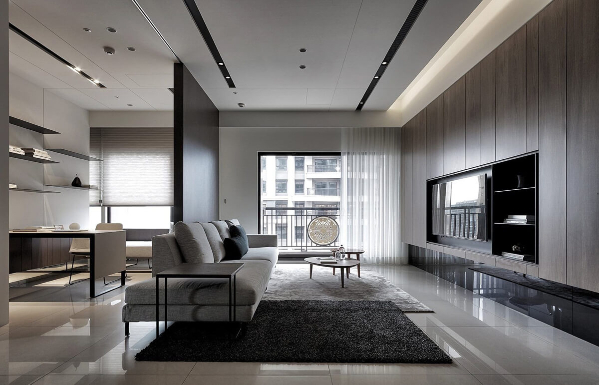 Subtelna elegancja Lekkie zasłony tiulowe w salonie: nowoczesna aranżacja wnętrza