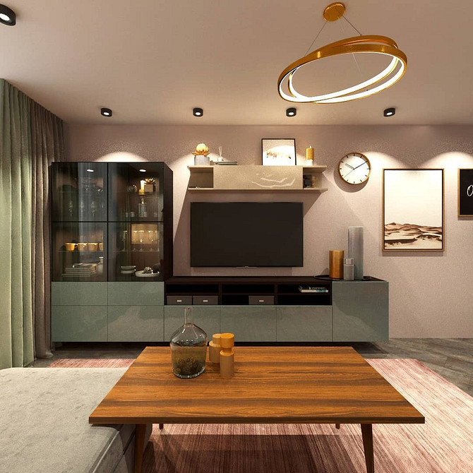 BESTA: Biały salon Białe meble BESTA IKEA w salonie: czysty i nowoczesny design wnętrza