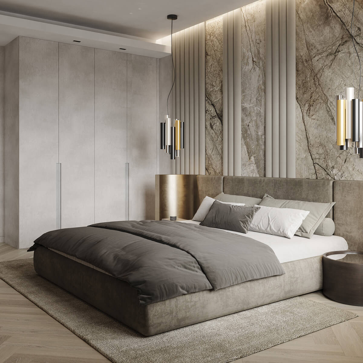 Nowoczesny design 2026 Aranżacja sypialni 2026: nowoczesne wnętrze z pastelami i ekologicznymi materiałami.