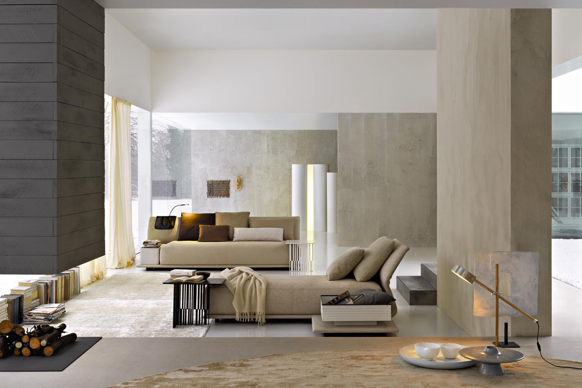 Beżowy Minimalizm 2026 Beżowe wnętrze 2026 w stylu minimalistycznym: przytulny salon z elementami drewna i roślin.