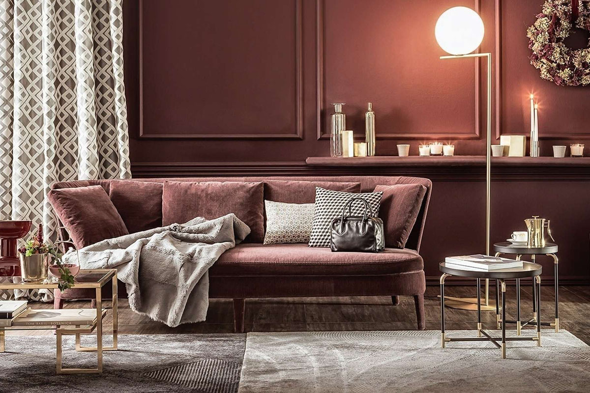 Marsala: Elegancja we wnętrzu Elegancki salon w kolorze marsala: inspiracja dla nowoczesnych wnętrz 2026