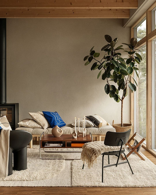 Przytulny dom z lnu Przytulne wnętrze z meblami z mass marketu: pomysły z wykorzystaniem lnu.