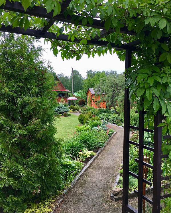 Stylowy Cień w Ogrodzie Elegancki parasol ogrodowy chroni przed słońcem, tworząc zacienione miejsce relaksu.