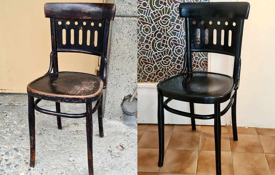 Nowa tapicerka, nowy look Odnowienie starego krzesła: użycie nowej tapicerki i malowania do renowacji