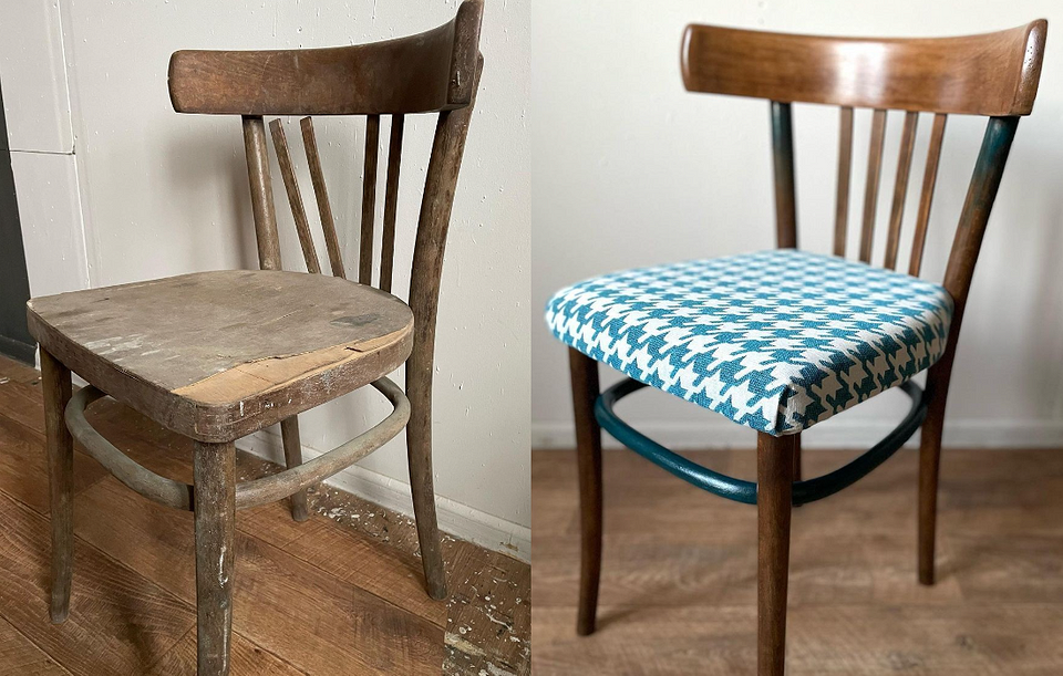 Stylowa metamorfoza krzesła Przykład renowacji krzesła: transformacja starego krzesła w stylowy element dekoracyjny