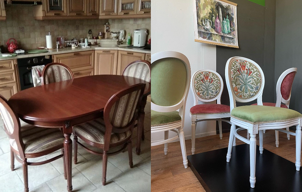 Krzesło z szablonem Kreatywna renowacja krzesła: pomysł na odnowienie krzesła za pomocą szablonowego malowania