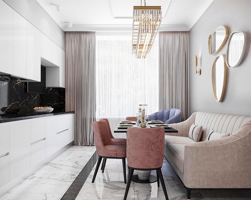 Mała, ale przytulna Kompaktowa kanapa kuchenna do małej kuchni: oszczędność miejsca i przytulność w 2026.