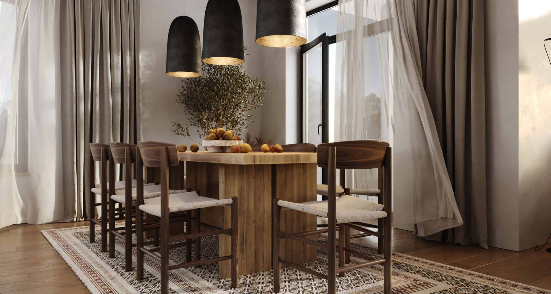 Nowoczesny dom z widokiem Dom z oknami panoramicznymi 2026 w stylu nowoczesnym z naturalnych materiałów.