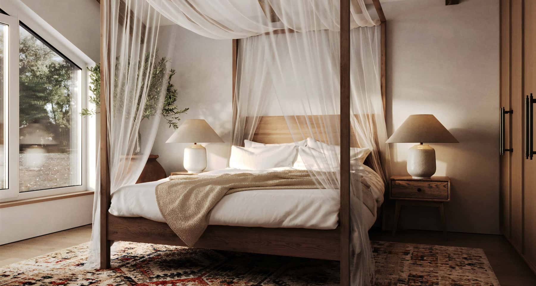 Światło i przestrzeń Jasny salon z oknami panoramicznymi 2026 w nowoczesnym, ceglanym domu.