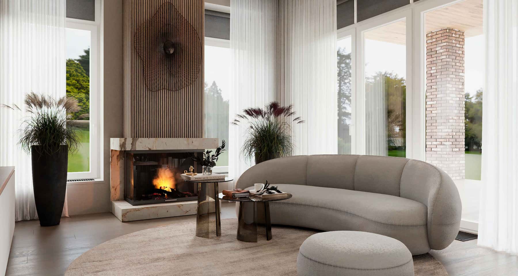 Cegła i Panorama Dom z cegły z oknami panoramicznymi w nowoczesnym stylu 2026.