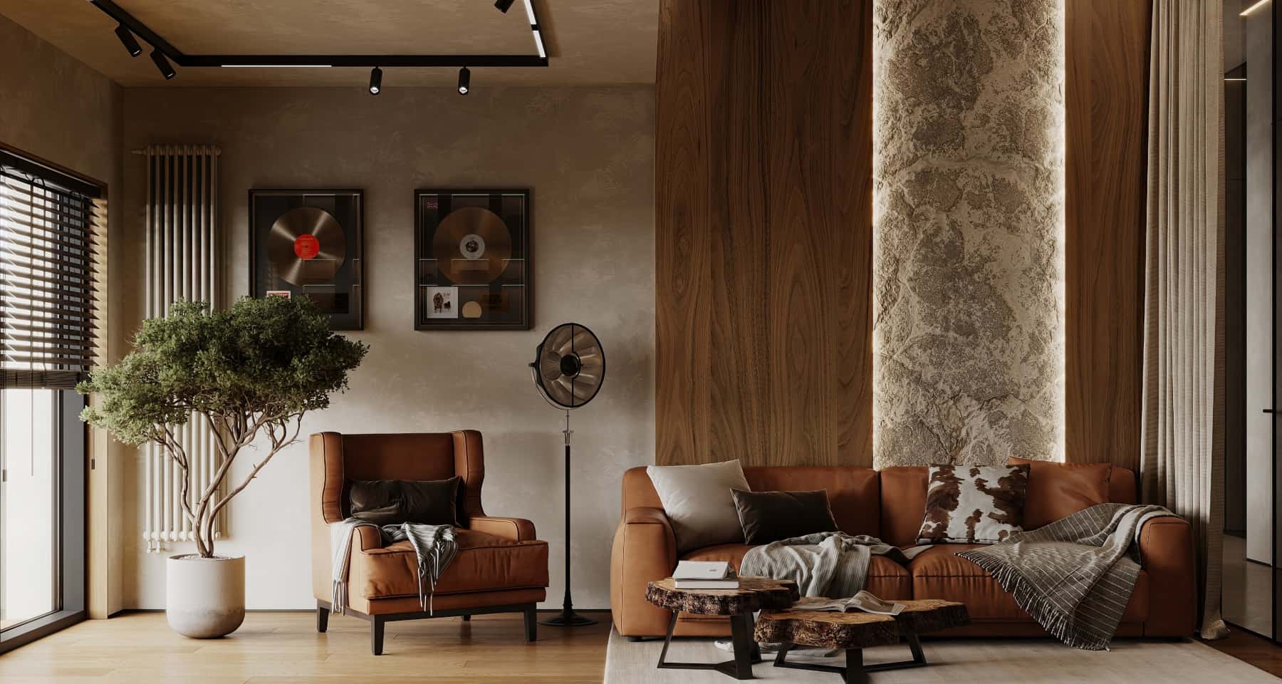 Elegancja i Natura 2026 Aranżacja wnętrza premium z terakotą, oświetleniem wiszącym i naturalnymi materiałami w 2026 roku.