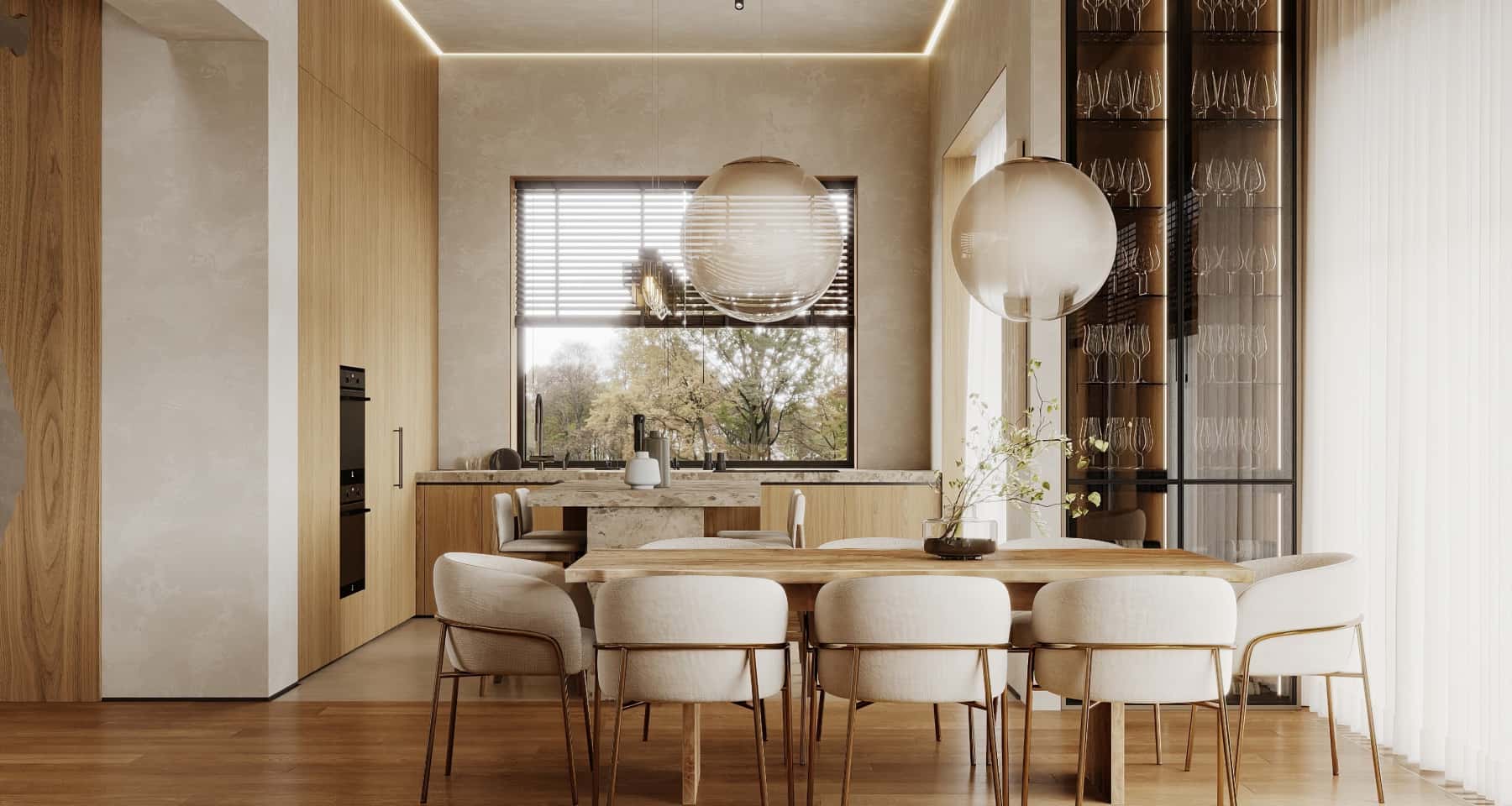 Art Deco: Wnętrze Wnętrze kuchni Art Deco 2026: jasny dizajn z elementami marmuru i miękkiego weluru.