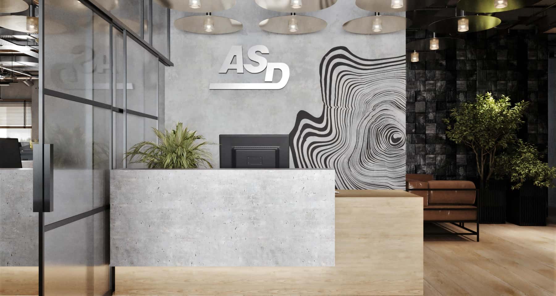 Ergonomia i design Ergonomiczne biuro z panelami 3D: nowoczesny design dla efektywnej pracy.