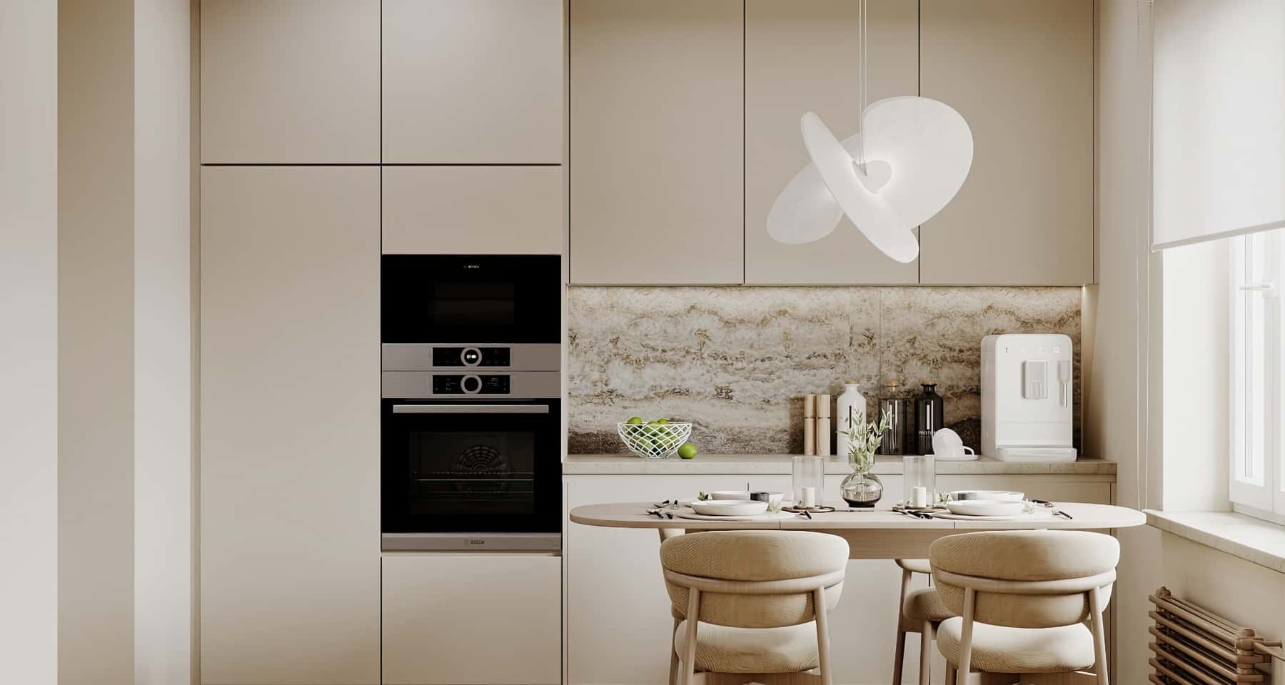 Przestrzeń i światło Współczesny design 3-pokojowego mieszkania z dużą ilością naturalnego światła i przestronnym układem.