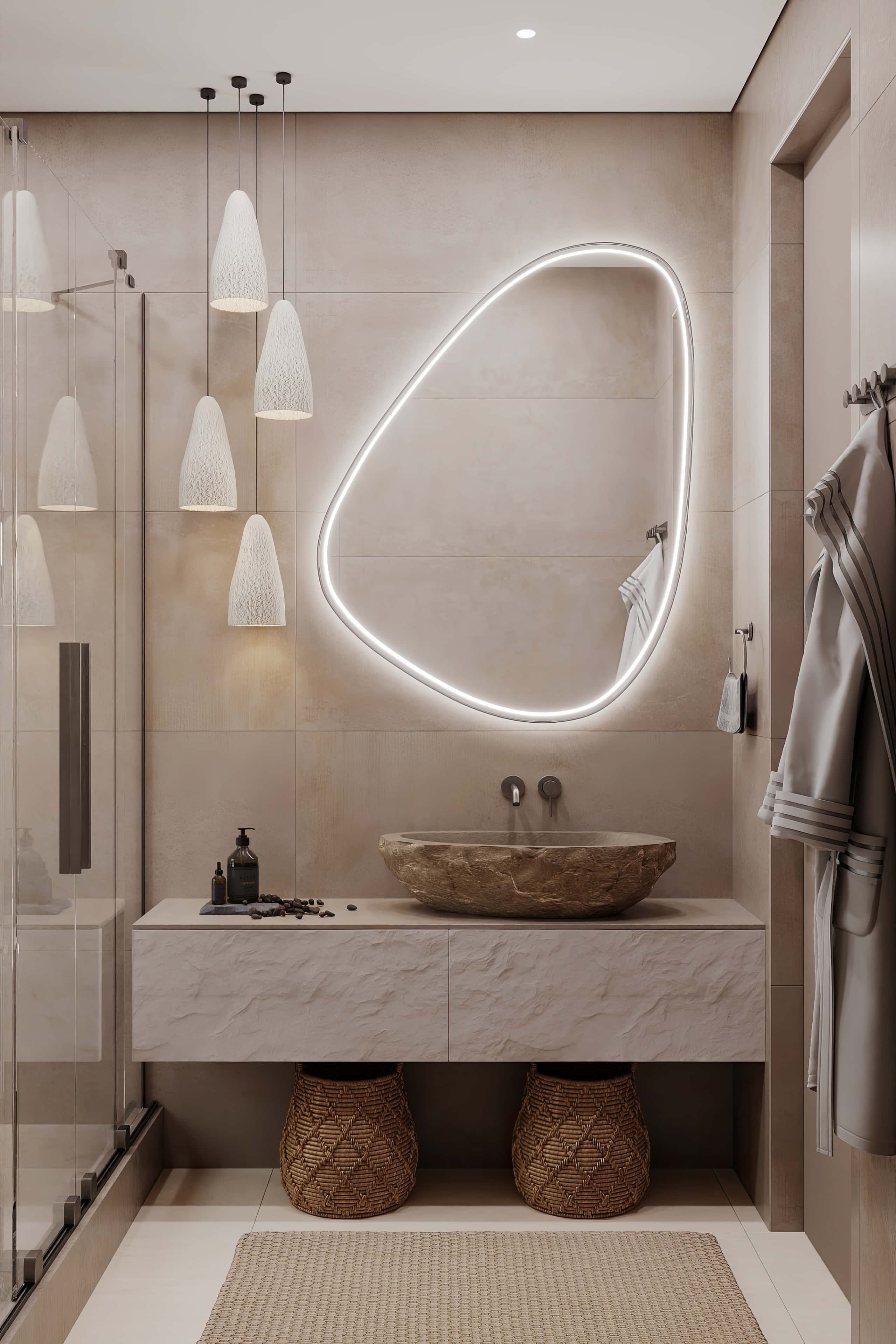 Eko w salonie Trzypokojowe mieszkanie 2026: salon z naturalnymi materiałami i ekologicznym dekorem.