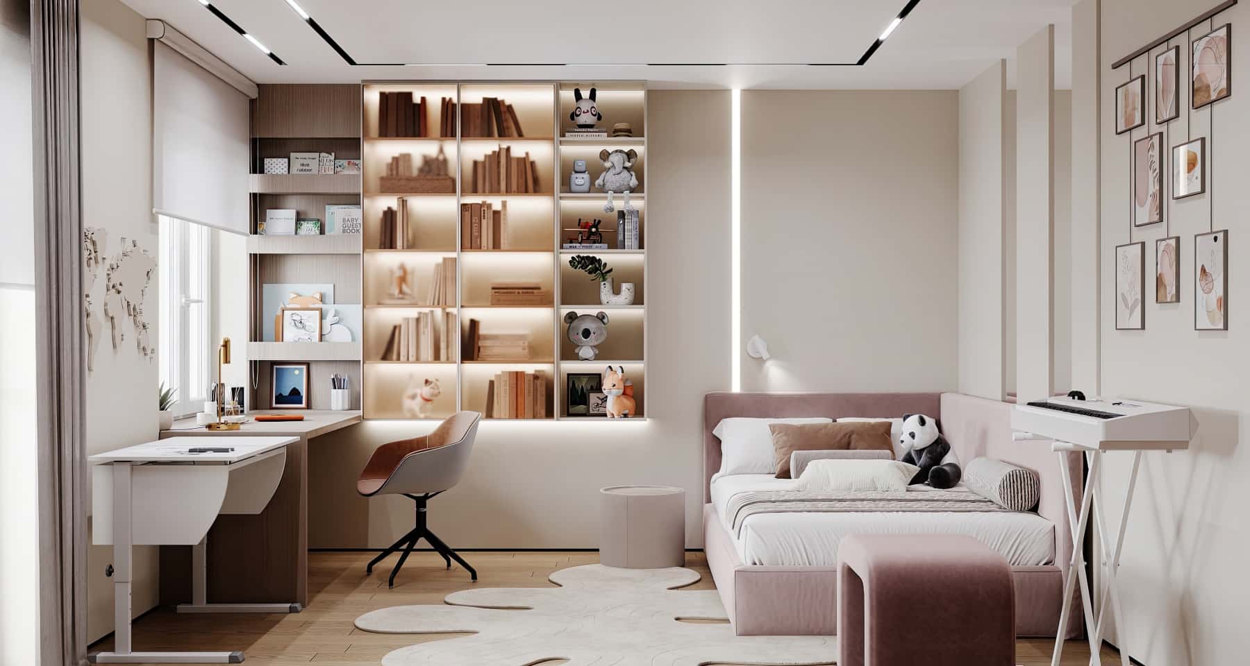 Kolorowe akcenty Stylowy design 3-pokojowego mieszkania z jasnymi akcentami i niezwykłymi elementami dekoracyjnymi.