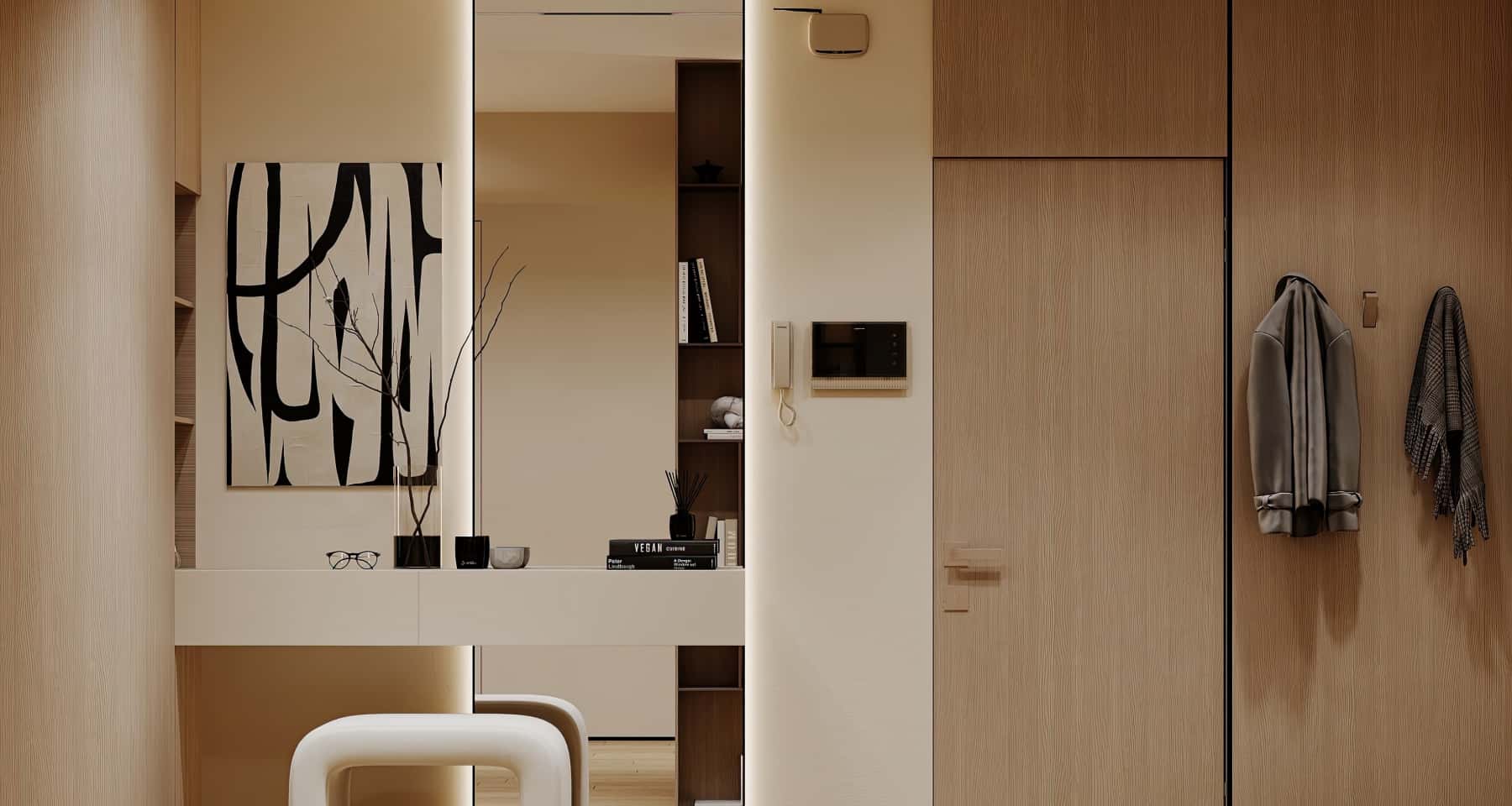 Elegancja i styl Elegancki projekt 3-pokojowego mieszkania z nowoczesnymi meblami i stylowymi dodatkami aranżacyjnymi.