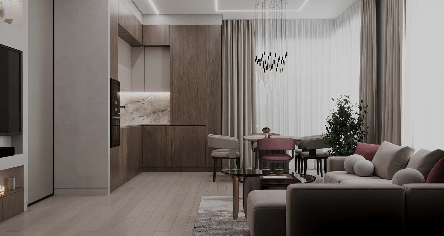 Eko minimalizm Nowoczesny design trzypokojowego mieszkania 2026 z elementami minimalizmu i ekologicznymi materiałami wykończeniowymi.