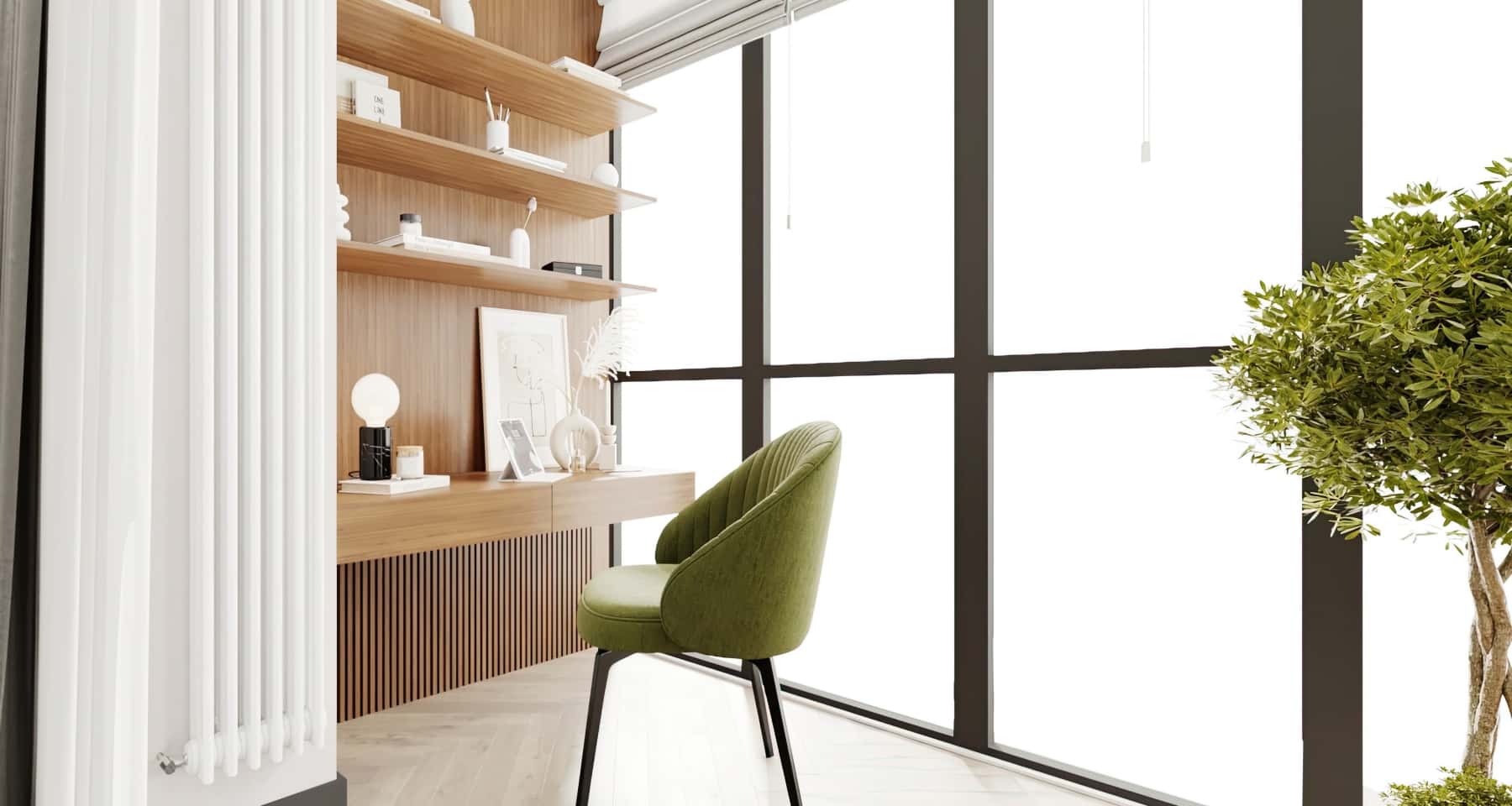 Nowoczesna przestrzeń Nowoczesny design wnętrza małego mieszkania wykorzystujący triki optyczne powiększenia przestrzeni.