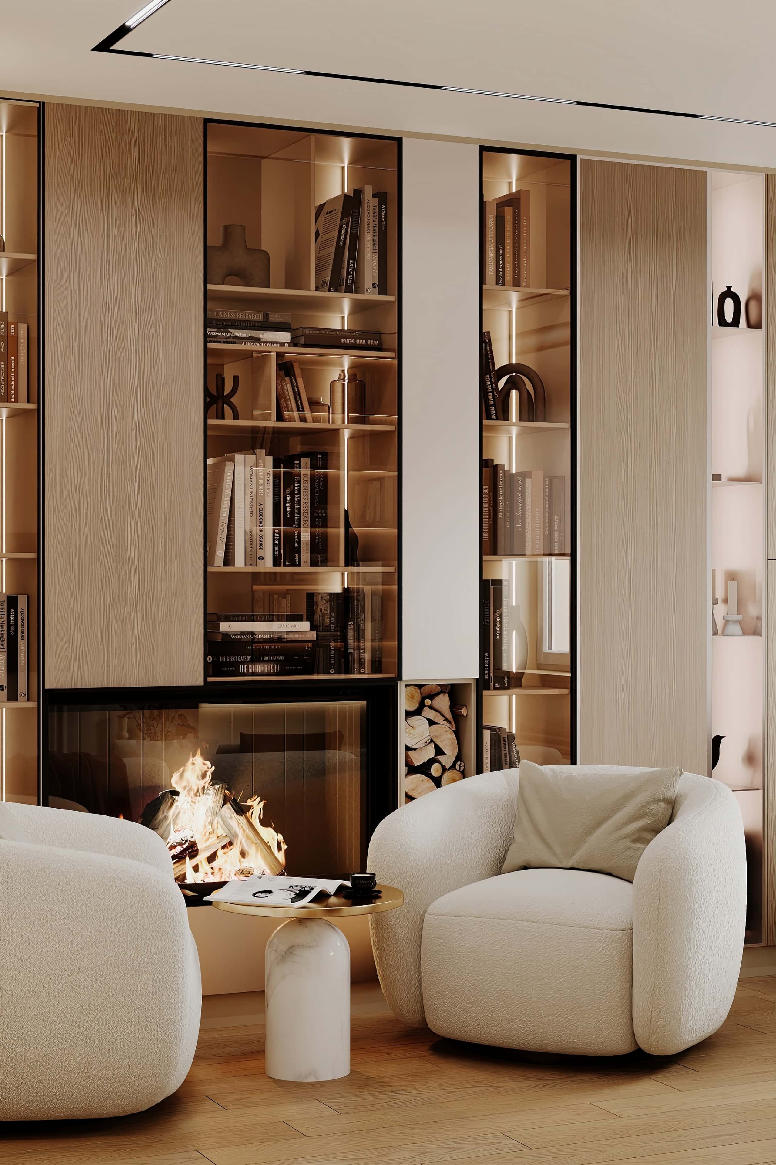 Minimalizm w 3 pokojach Minimalistyczny design wnętrza 3-pokojowego mieszkania. Umiarkowane meble i dekoracje, 2026.