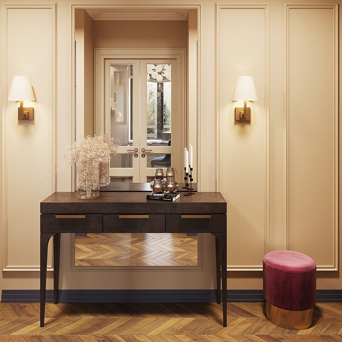 Różowy pokój dziecka Pastelowe tony w wnętrzu: różowy kolor w pokoju dziecięcym.