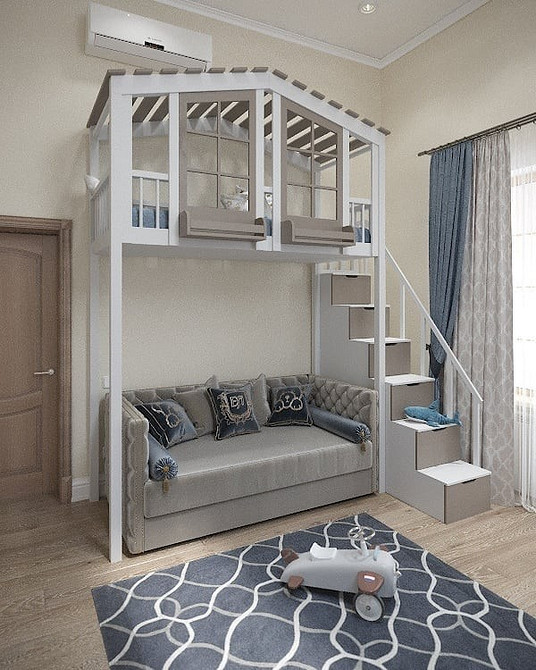 Małe mieszkanie 2026 Łóżko piętrowe z sofą: oszczędność miejsca w małym mieszkaniu w 2026 roku.