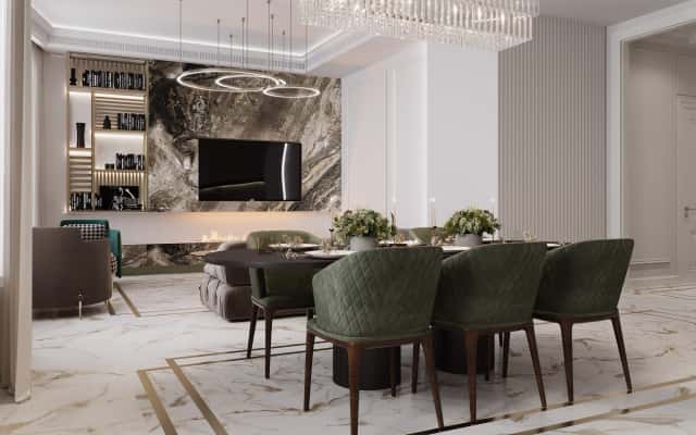 Art Deco Elegancja Luksusowe mieszkanie w stylu Art Deco: eleganckie detale i wyrafinowane wykończenia dla rodziny