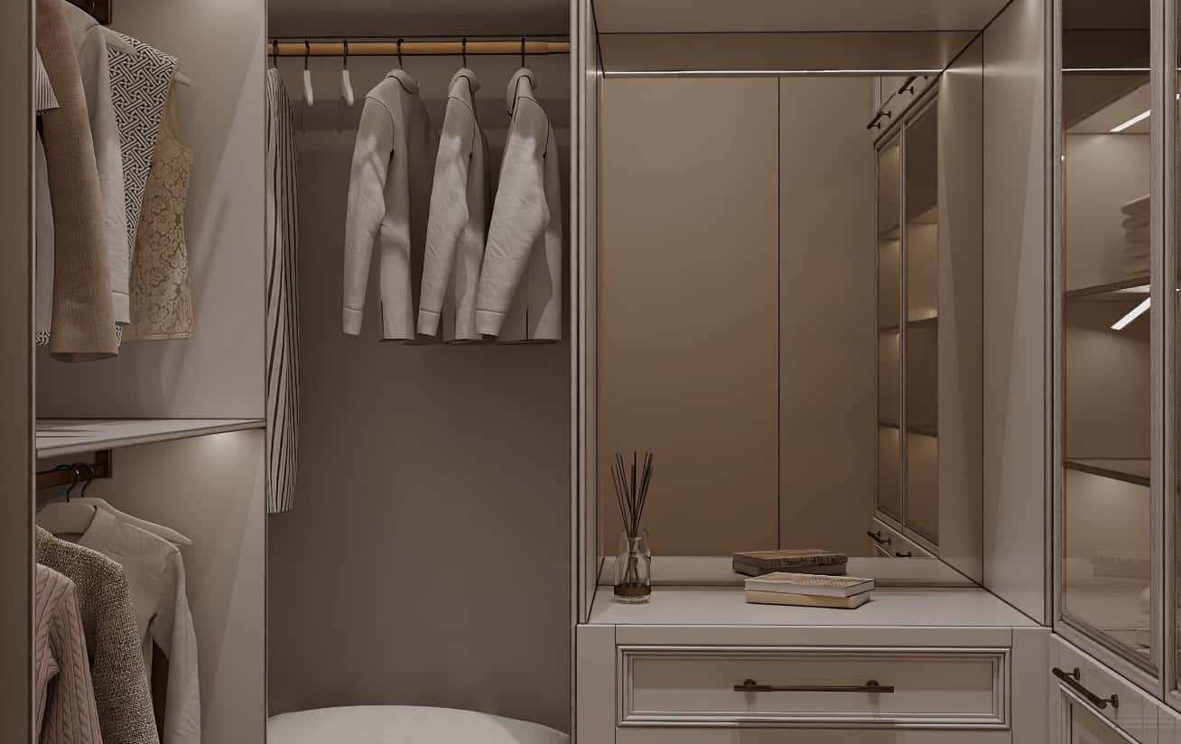 Strefa Relaksu Funkcjonalne planowanie mieszkania: strefa relaksu i pracy w nowoczesnym wnętrzu.