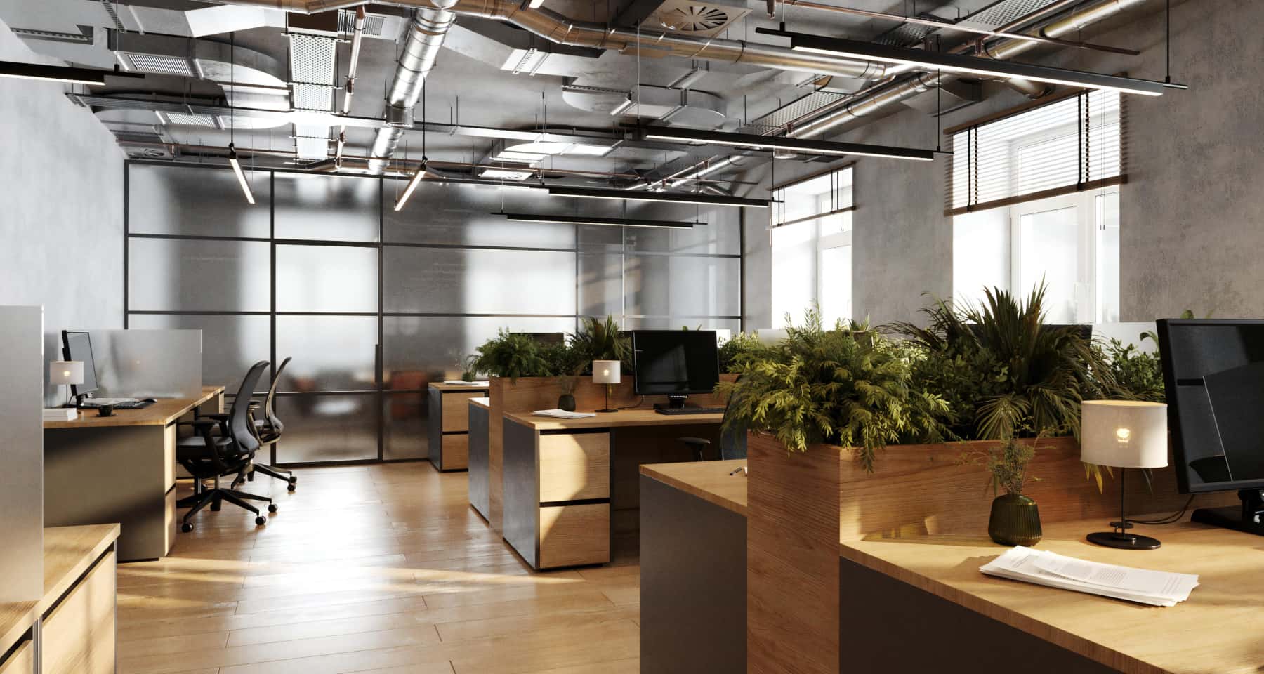 Minimalizm w biurze Minimalistyczne biuro 2026: naturalne materiały, jasne kolory i funkcjonalne meble.