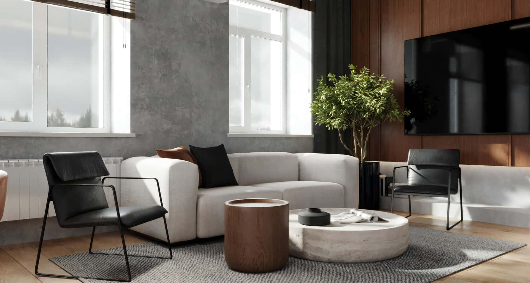 Jasna Elegancja Elegancki, minimalistyczny design biura 2026 w jasnych odcieniach, sprzyjający koncentracji i kreatywności.