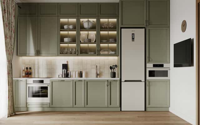 Jasne, przestronne 32m² Wnętrze mieszkania 32m²: jasne kolory optycznie powiększają małą przestrzeń mieszkalną.